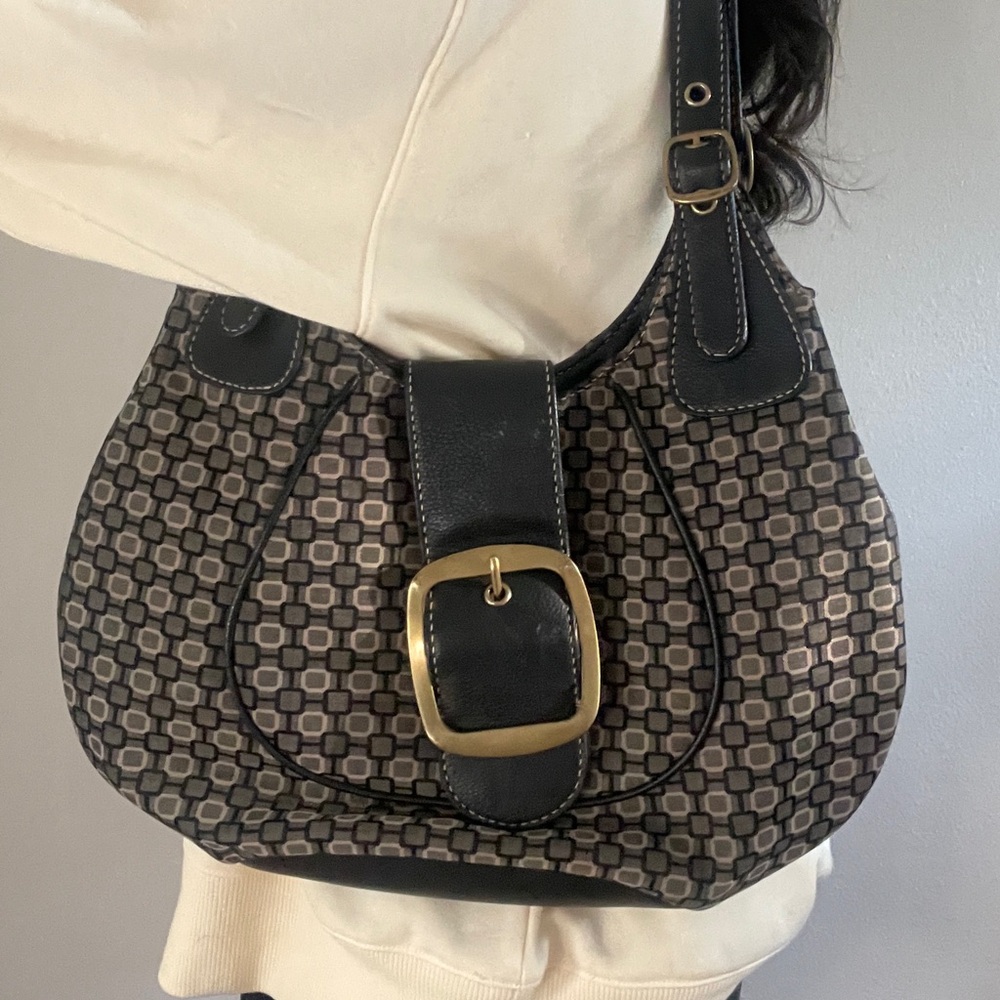 Vintage Nine West Shoulder Bag with Gold Buckle